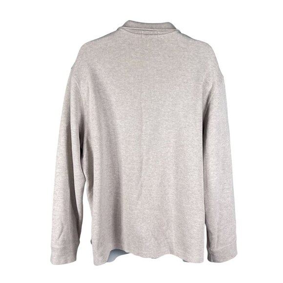 Polo Ralph Lauren Mens XXL Tan Rib Mockneck 1/4 Zip Pullover Old Money Timeless - Picture 3 of 16